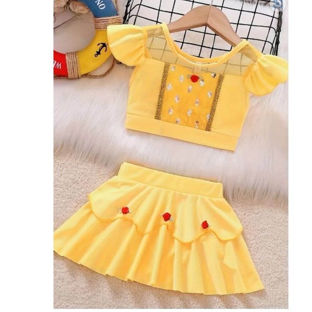 Princess Belle Beauty and the Beast Girls Bikini Swimsuit